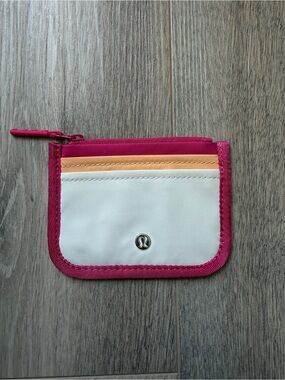 lululemon athletica Pink, Cream & Peach Zip Card Wallet